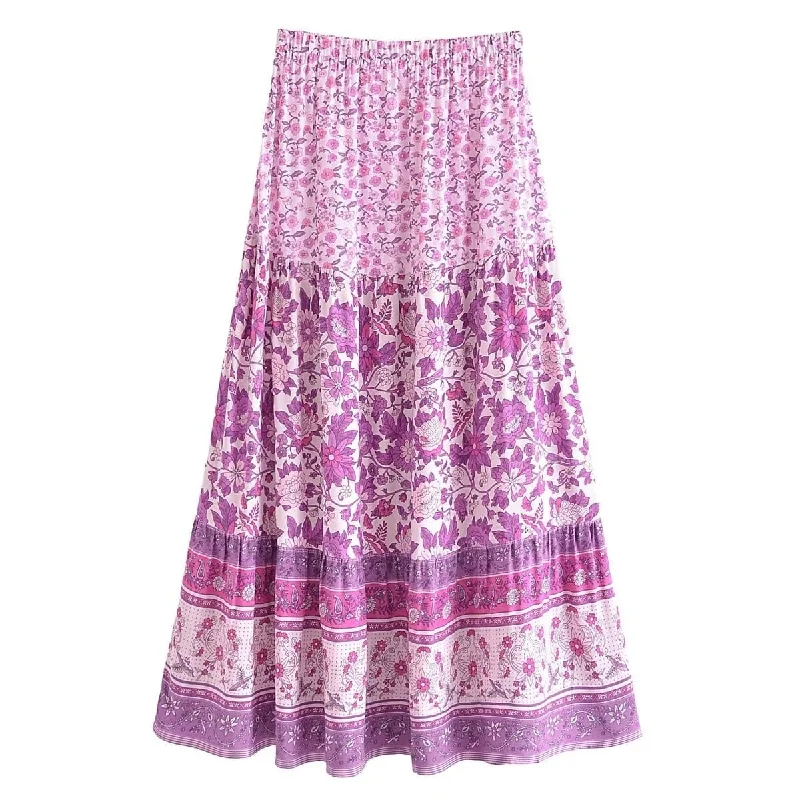 Birdie Boho Maxi Skirt leather skirt refined