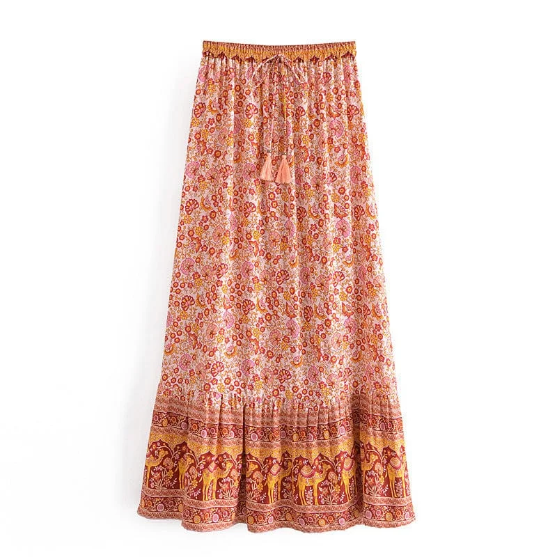 Ember Boho Maxi Skirt linen skirt relaxed