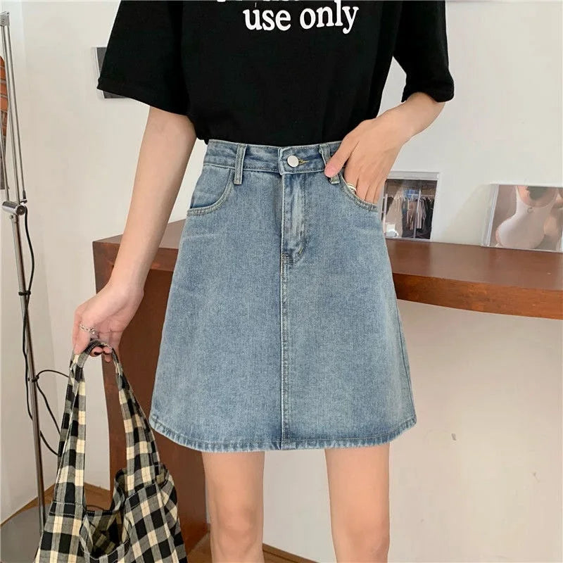 Fashion Denim High Waist Slim Retro Small Sheath Skirt corduroy skirt cozy