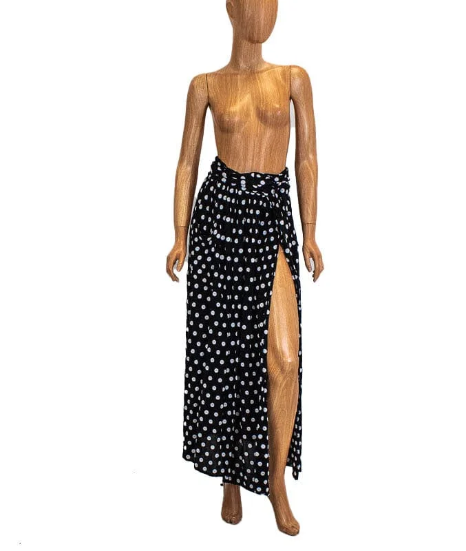 Faux Wrap Slit Skirt corduroy skirt cozy