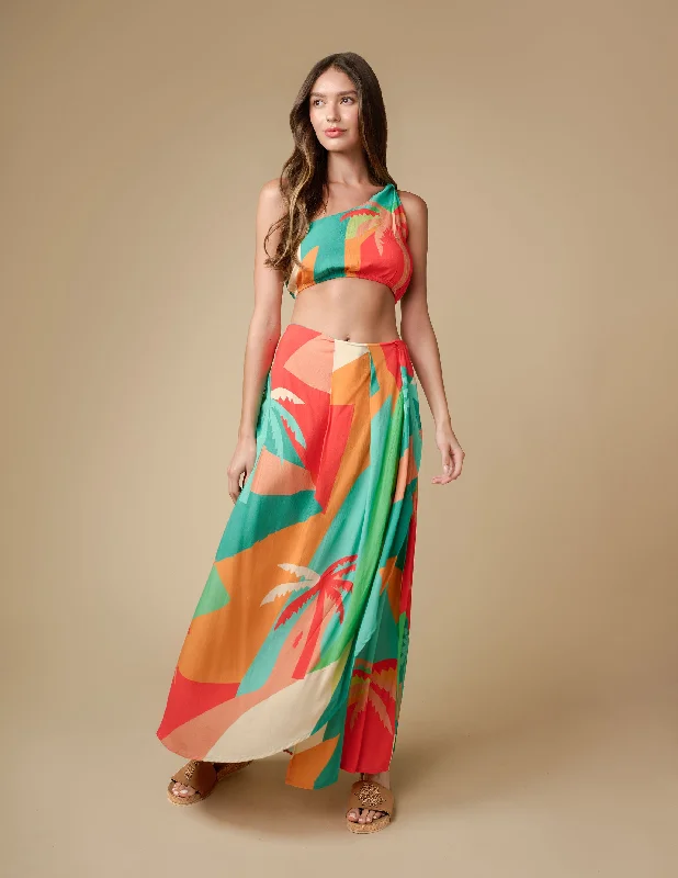 Hali Maxi Skirt pleated skirt texture