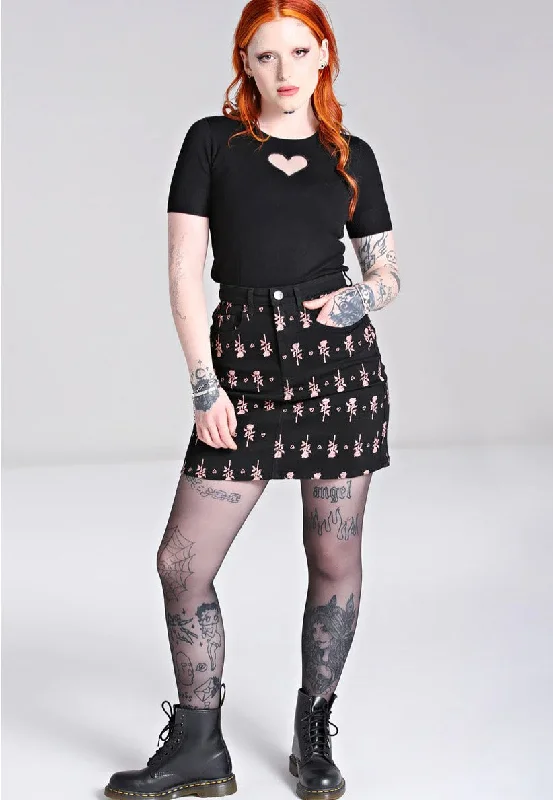 Hellbunny - The Lover Black - Skirt asymmetrical skirt cut
