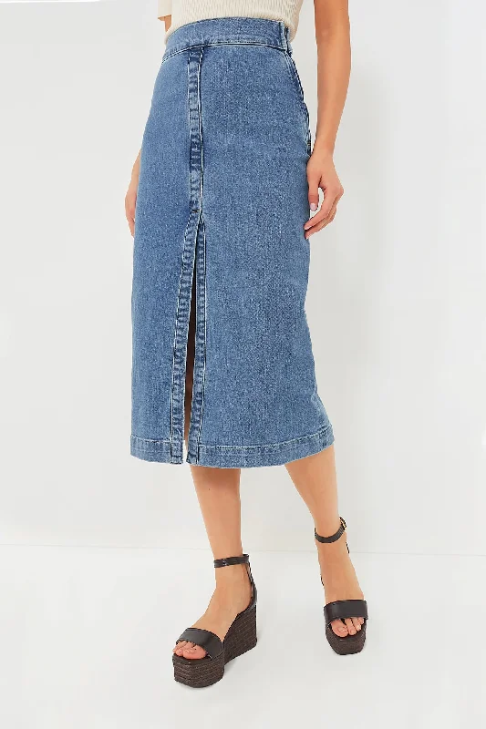 Indigo Clair Curtis Midi Skirt modal blend skirt
