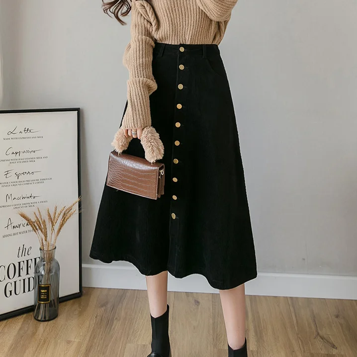 Japanese cute corduroy skirt yv42688 leather skirt bold