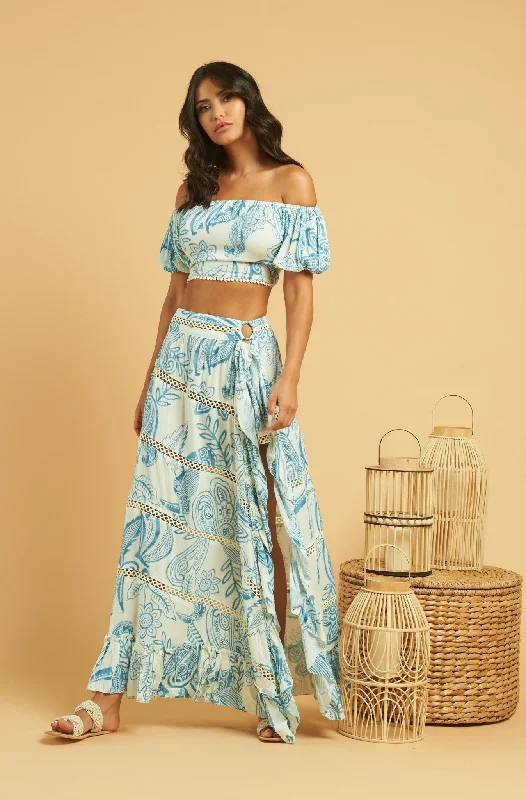 Kerala Maxi Skirt velvet skirt glossy