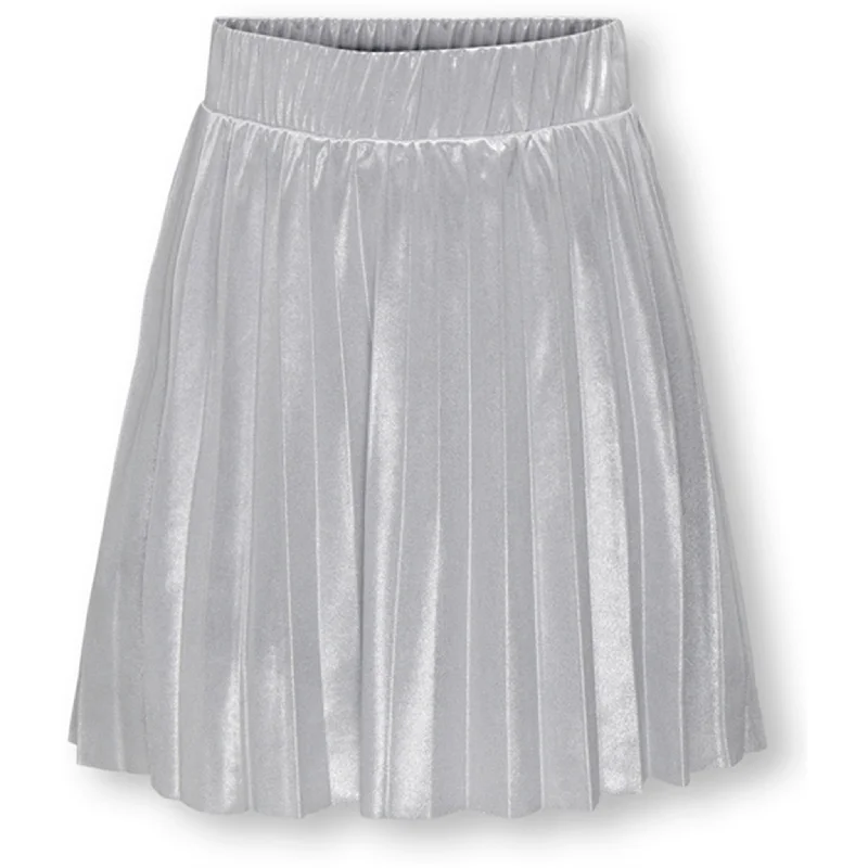 Kids ONLY Silver Metallic Hailey Pleated Skirt denim skirt classic
