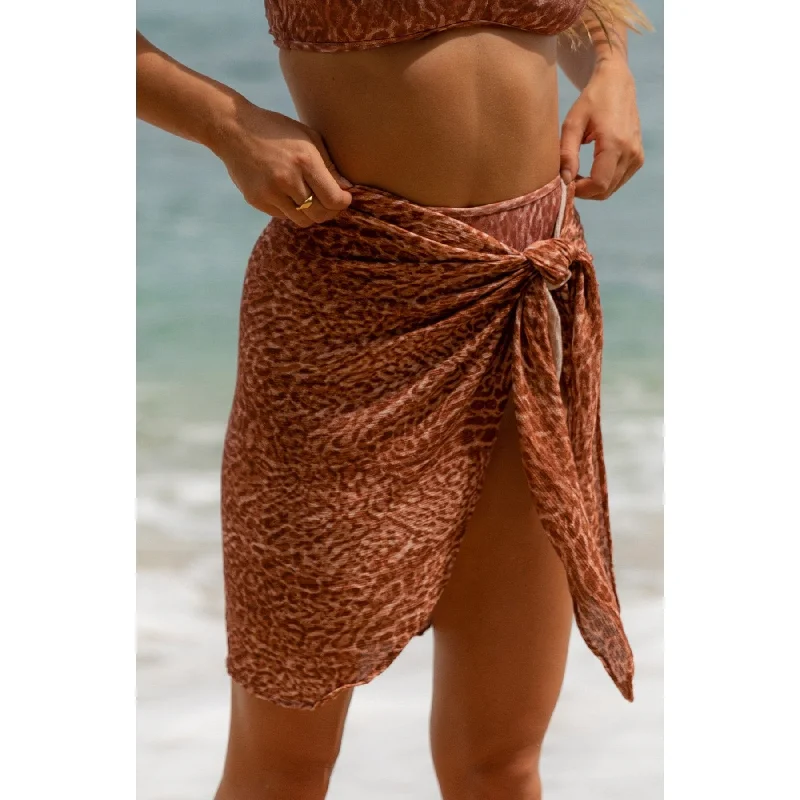 KYA Collins Sarong Leopard leather skirt durable