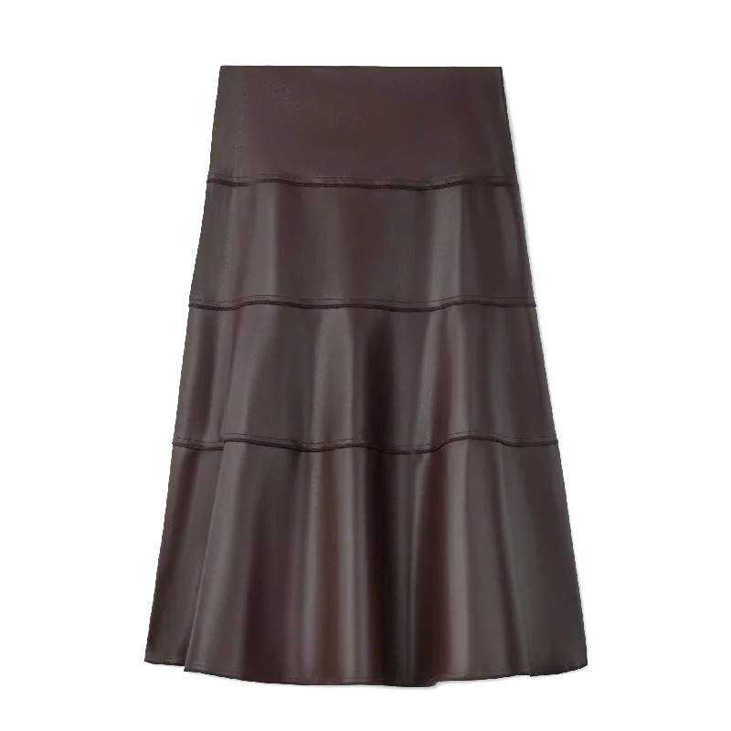 Leather Short Skirt- Brown boho skirt vibe