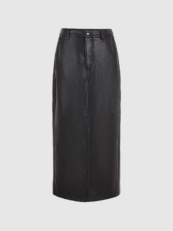 Leather Straight Skirts breathable skirt fabric