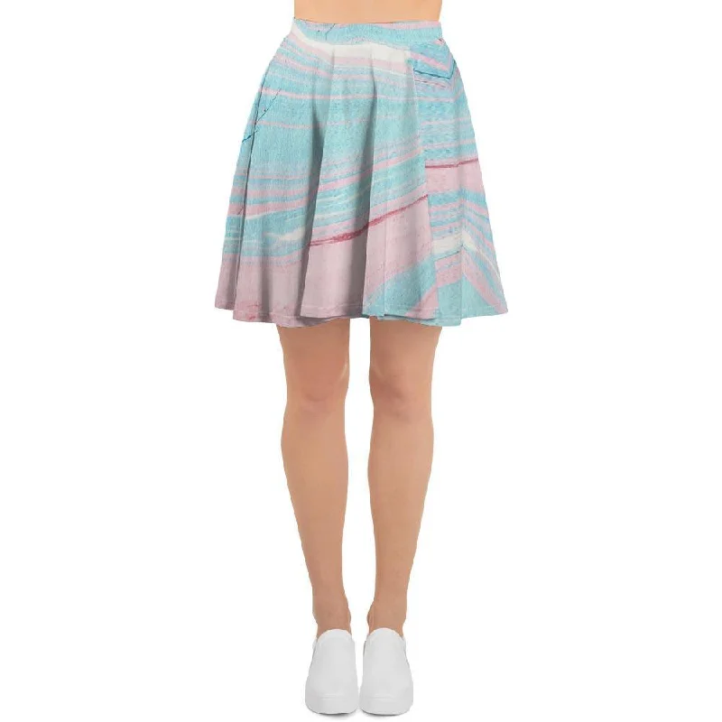Rainbow Marble Women's Skirt leather skirt sleek