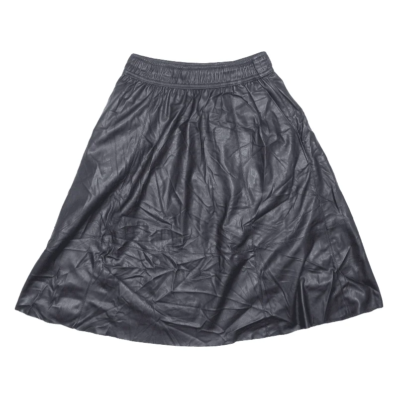 VILA Faux Leather Womens Flare Skirt Black Knee Length XS lace skirt feminine
