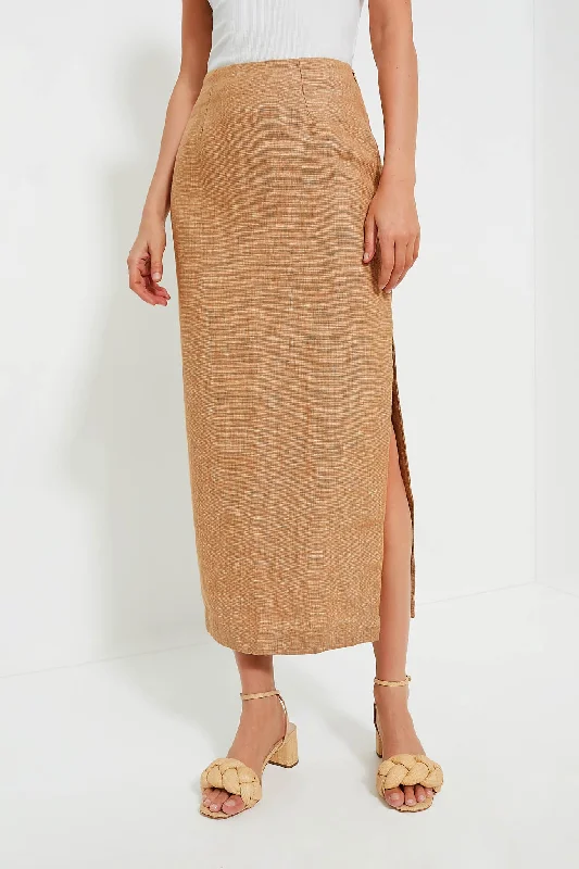 Walnut Nancy Pencil Skirt lace skirt intricate