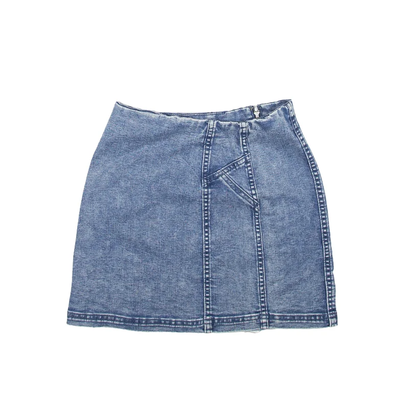 WILD FABLE Y2K Acid Wash Short Mini Skirt Blue Denim Womens XS tiered skirt playful