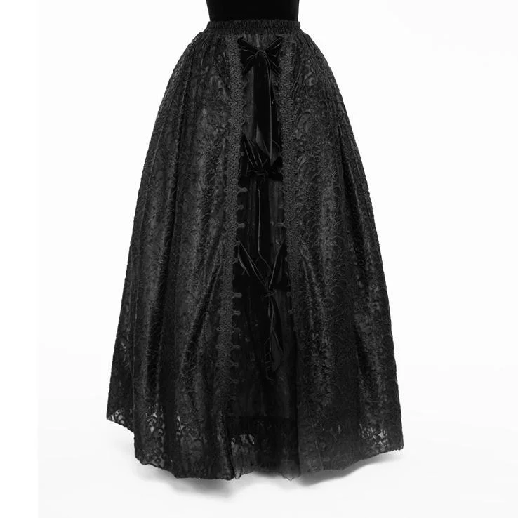 Women's Gothic Slip On Lace Skirt linen skirt airy